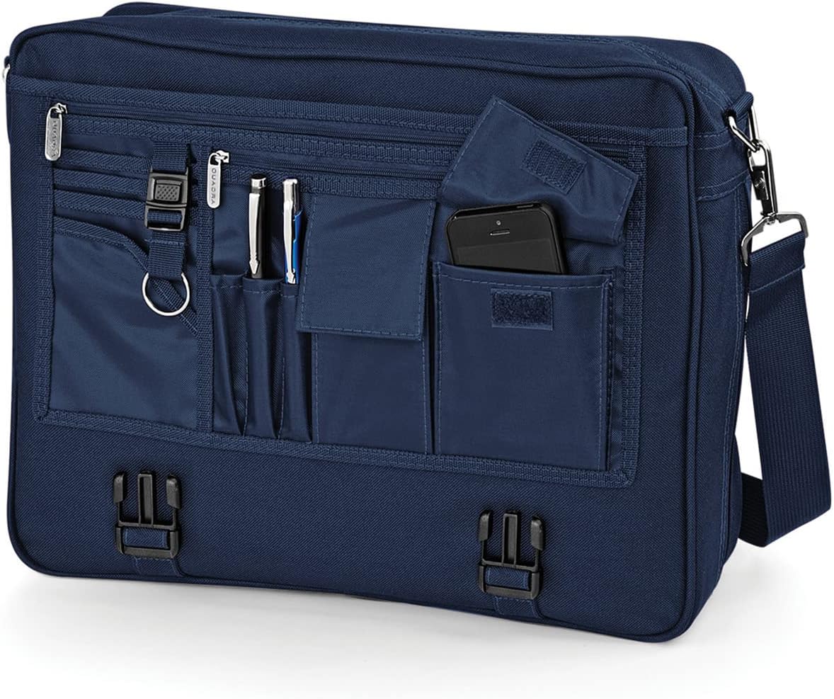 Quadra Portfolio Expandable Briefcase - Navy or Black / 41 x 34 x 10cm