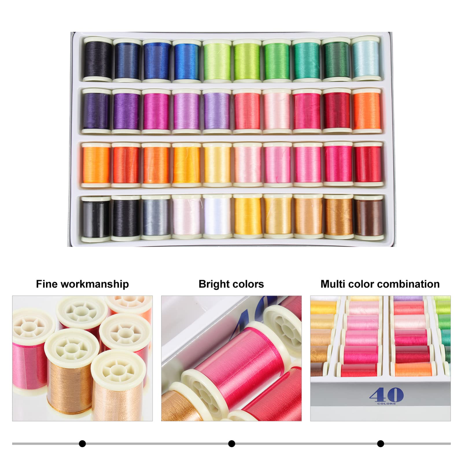 Ciieeo 40 Fili per Ricamo per Uso Domestico Filo da Cucire Decorativo Filo da Cucire Fai da Te