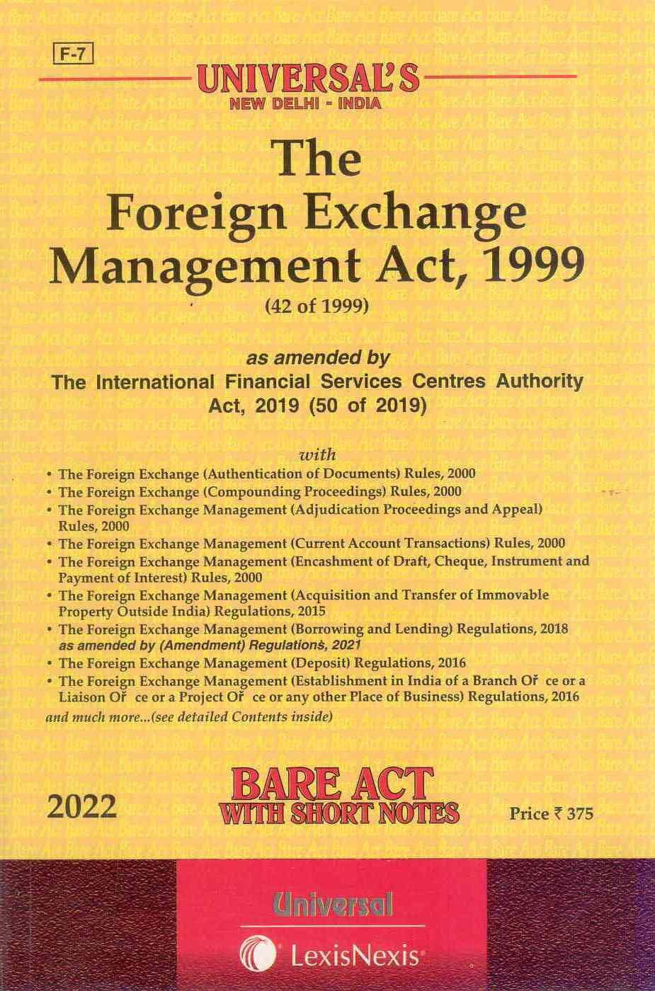 The Foreign Exchange Management Act, 1999 [2022e] [Paperback] Lexis