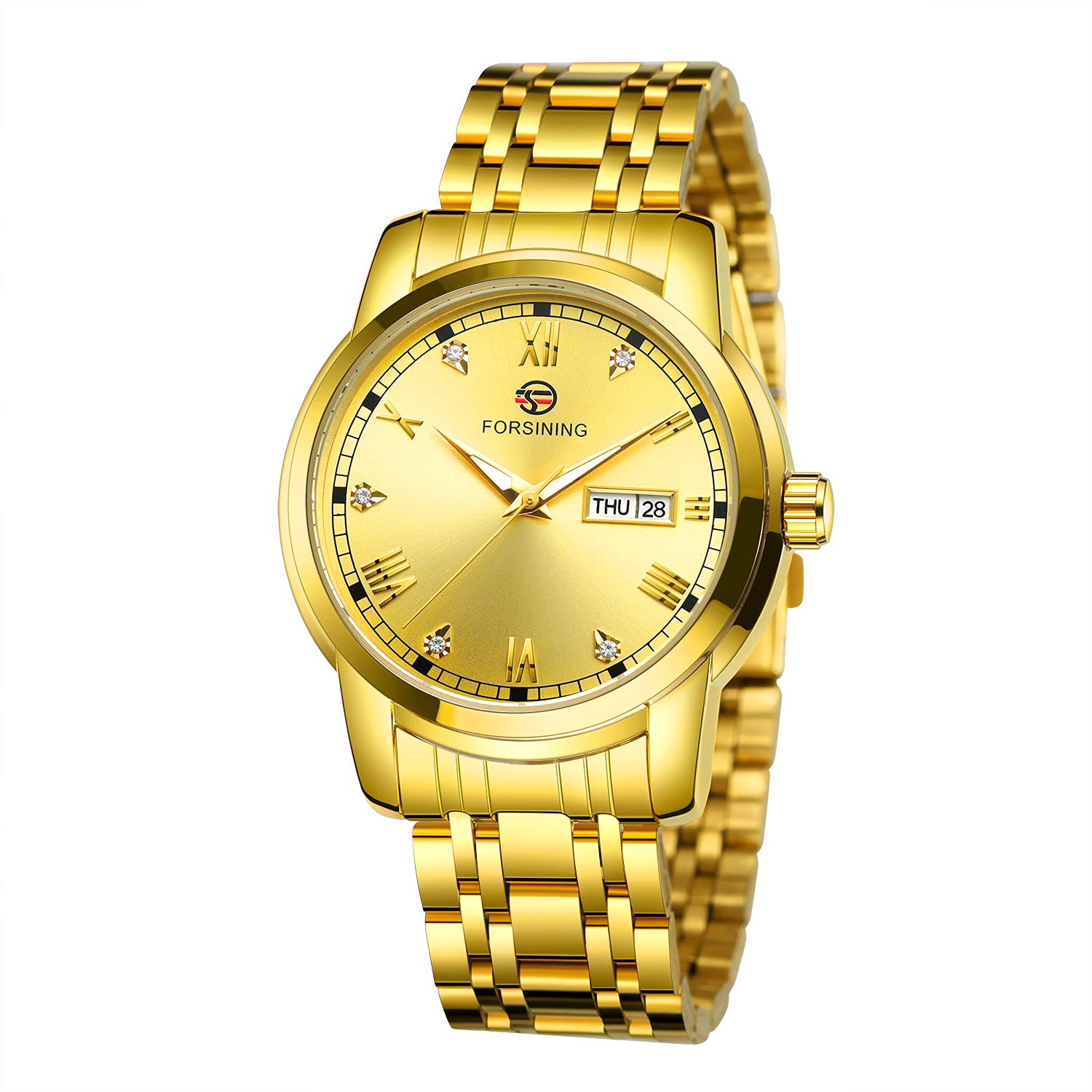 FORSINING Mens Automatic Watch Date Window Display Stainless Steel Watch, Gold, Automatic Watch (B095PK71XN) Amazon Price History, Amazon Price Tracker