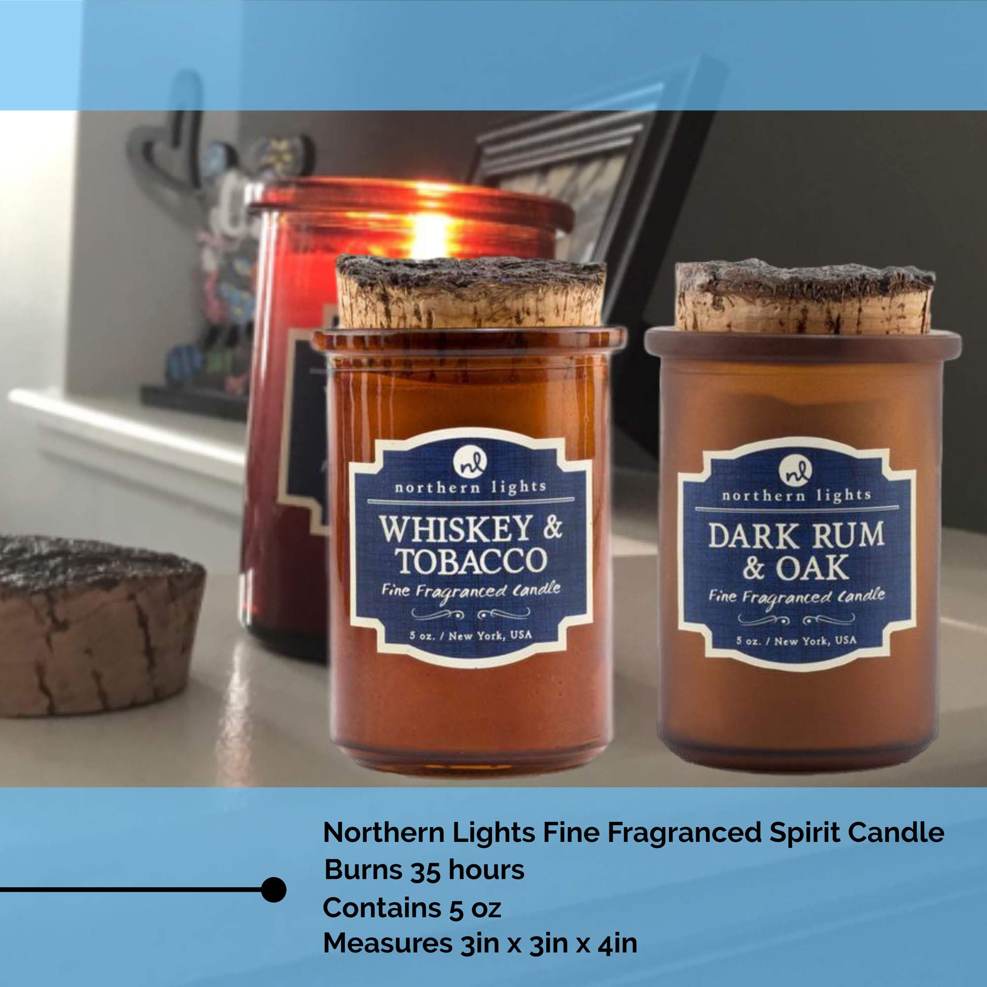 northern lights whiskey and tobacco candle Spirit Inspired by classic wine NORTHERN LIGHTS WHISKEY & TOBACCO