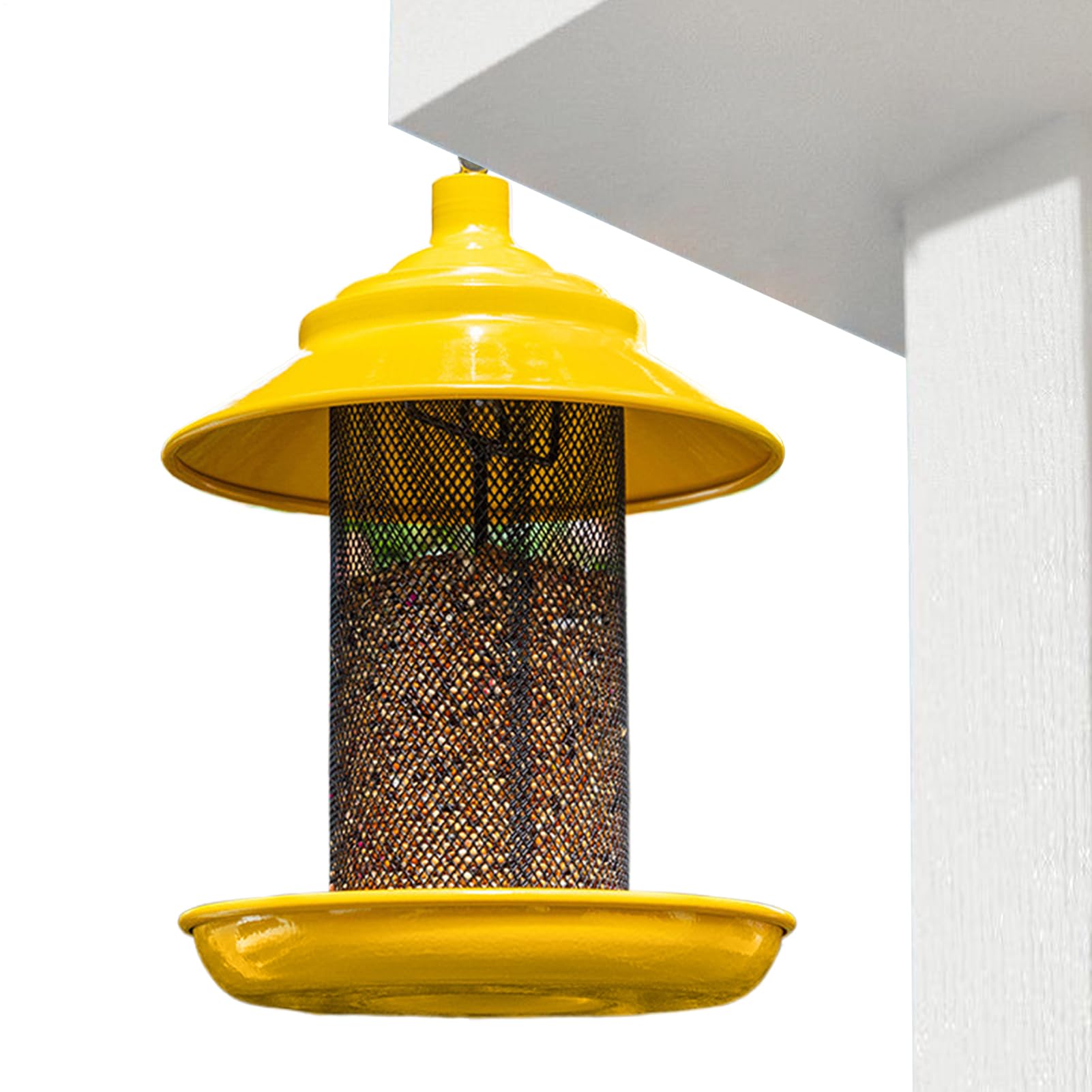 Goldfinch Food Dispenser | Mesh Tube Garden Container with Tray | Hanging Bird Feeder | for Garden Yard Balcony Tree Fence Window Observati