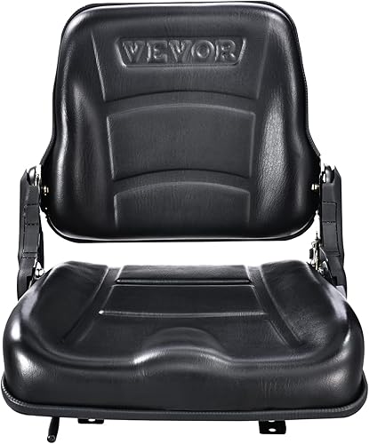Vista 8 de VEVOR Asiento universal de carretilla elevadora, asiento de tractor plegable con respaldo de ángulo ajustable y micro interruptor, 6.3-13.4