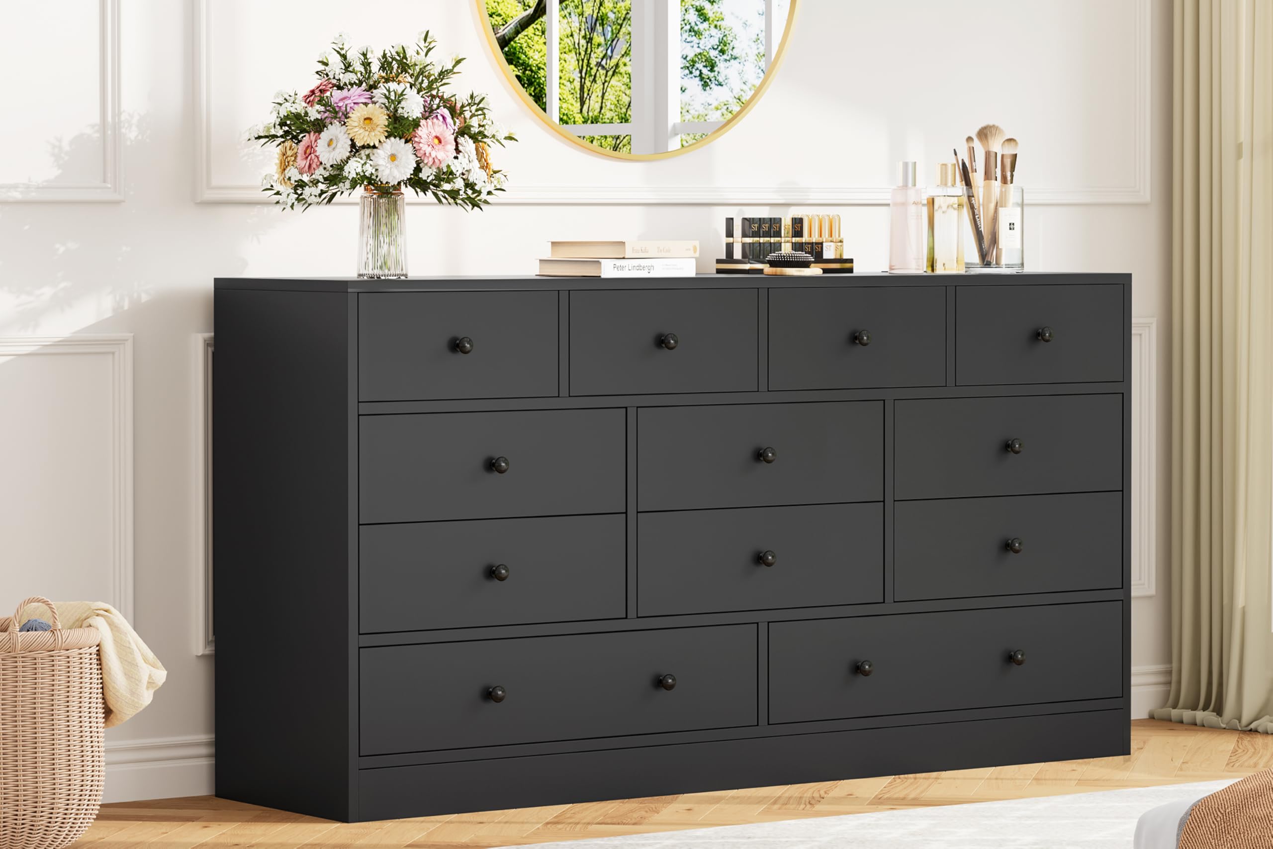 white christmas dresses GABRIEL - Chest of 12 Drawers (8+4) - Bedroom Dresser Storage Cabinet  Sideboard - White Gloss H36 3/8