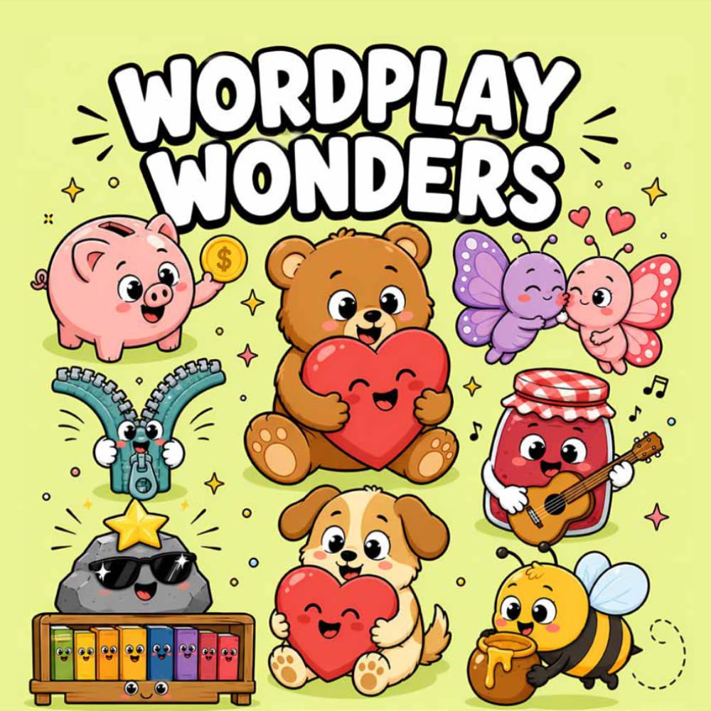 Wordplay Wonders Coloring Book: Literal Humor Coloring Book for Teens, Fans of Mom Jokes, Visual Puns, and Clever Wordplay, Featuring 50 Cute & Clever Coloring Pages Plus 50 Cute Quotes