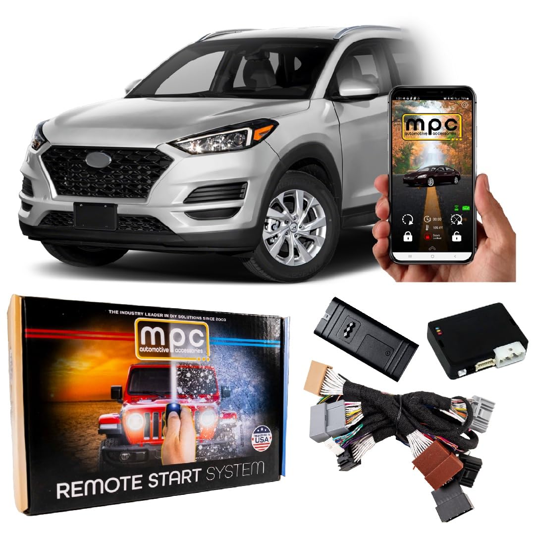 MPC Remote Start Kit Compatible with Hyundai Tucson 2017-2021 || Phone App Control || Plug and Play || Lock 3X to Start || USA Tech Support