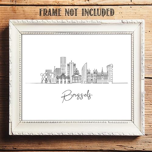 Vista 145 de París Skyline - Decoración de pared para sala de estar, arte de pared en blanco y negro, cuadros de pared de horizonte europeo para sala de estar