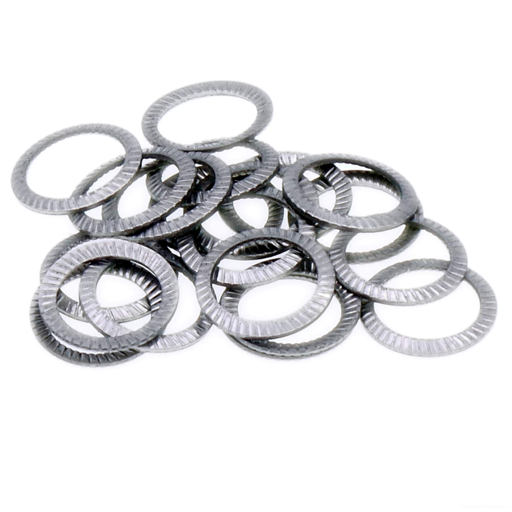 Singularity Supplies Silver M20 (20Mm) Locking Washer (Serrated) - Stainless Steel (A2) (Pack Of 10)