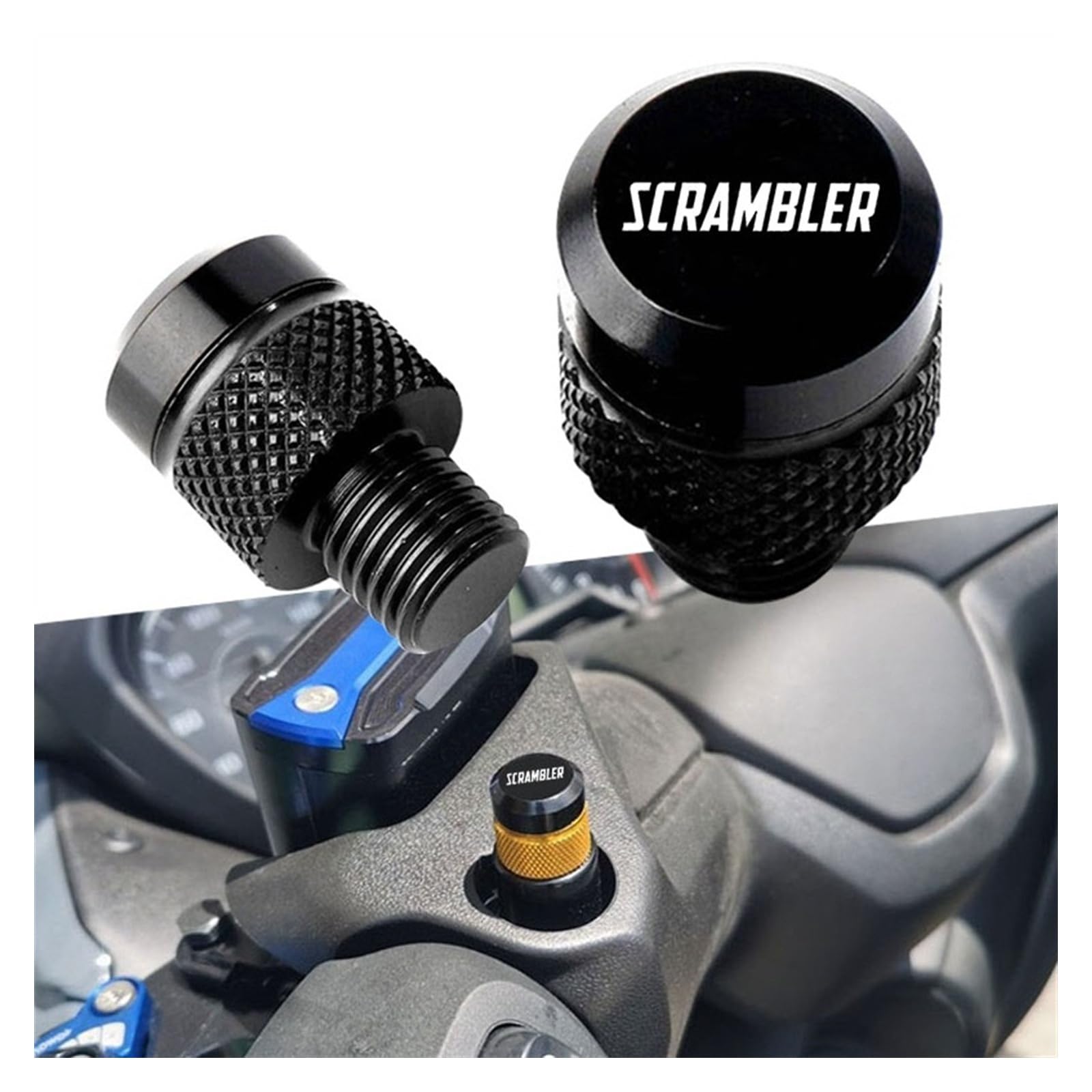 Accessori for Moto Tappi for Fori specchietti in Alluminio Viti Bulloni Compatibili con Ducati Scrambler 800 1100 Desert Sled 2017-2022