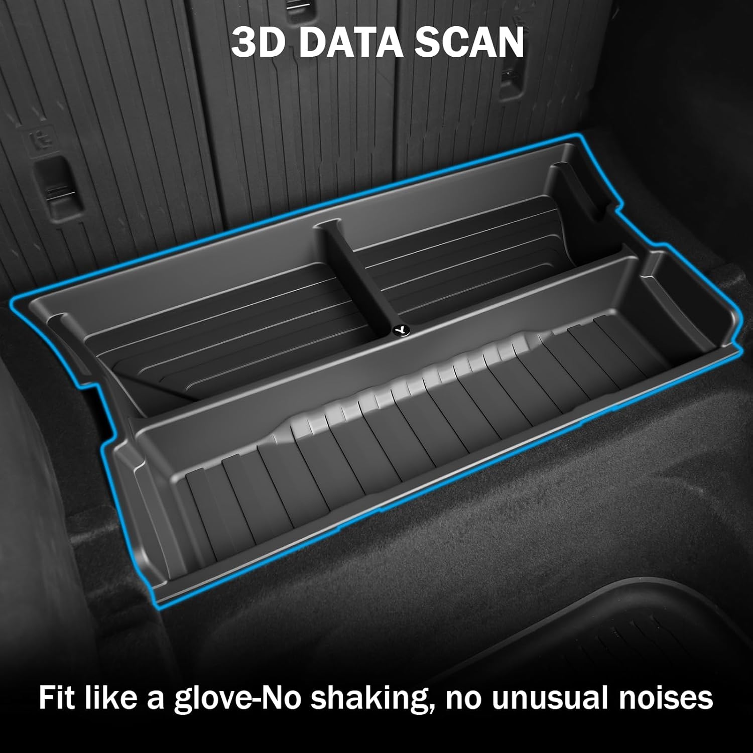 Hidden Trunk Organizer Tray for Tesla Model Y 2019-2026, Custom-Fit Rear Underfloor Storage Box, Durable ABS Compartment for Tools, Emergency Gear & Cleaning Supplies, Quick Access