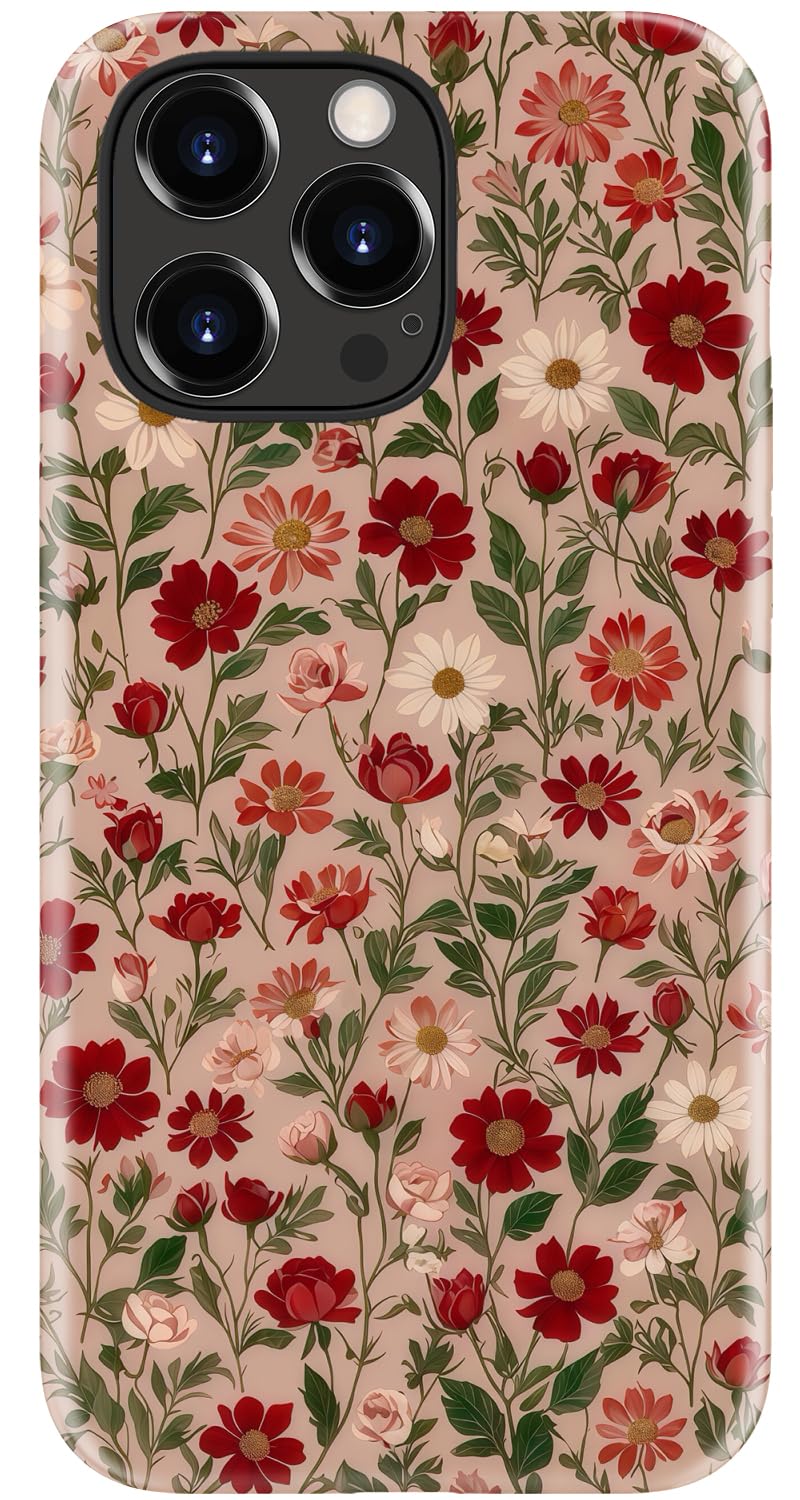 Goodon for iPhone 17 Pro Max Case Cute, Preppy Floral Design,Slim Silicone Protective Hard Cover, Wireless Charging Compatible Aesthetic Glossy Y2K Phone Cases for Women Girls, Marbled Floral Veins — view 39