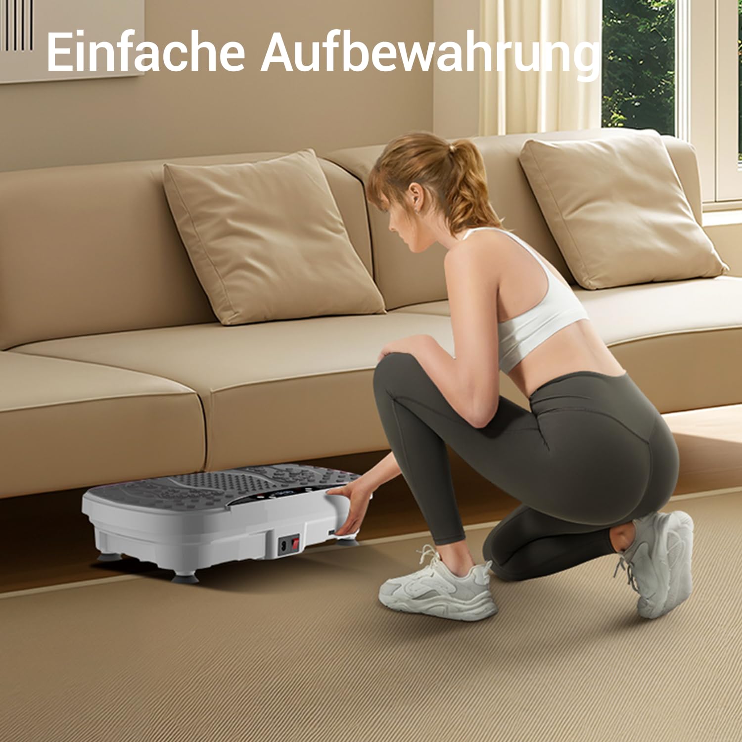 UMAY Vibrationsplatte mit Widerstandsbändern, 99 Stufen Vibrationsplatte+9 voreingestellte Programme + 3 Schnellmodi, Leistungsstarke Vibrationsplattform für Ganzkörpertraining