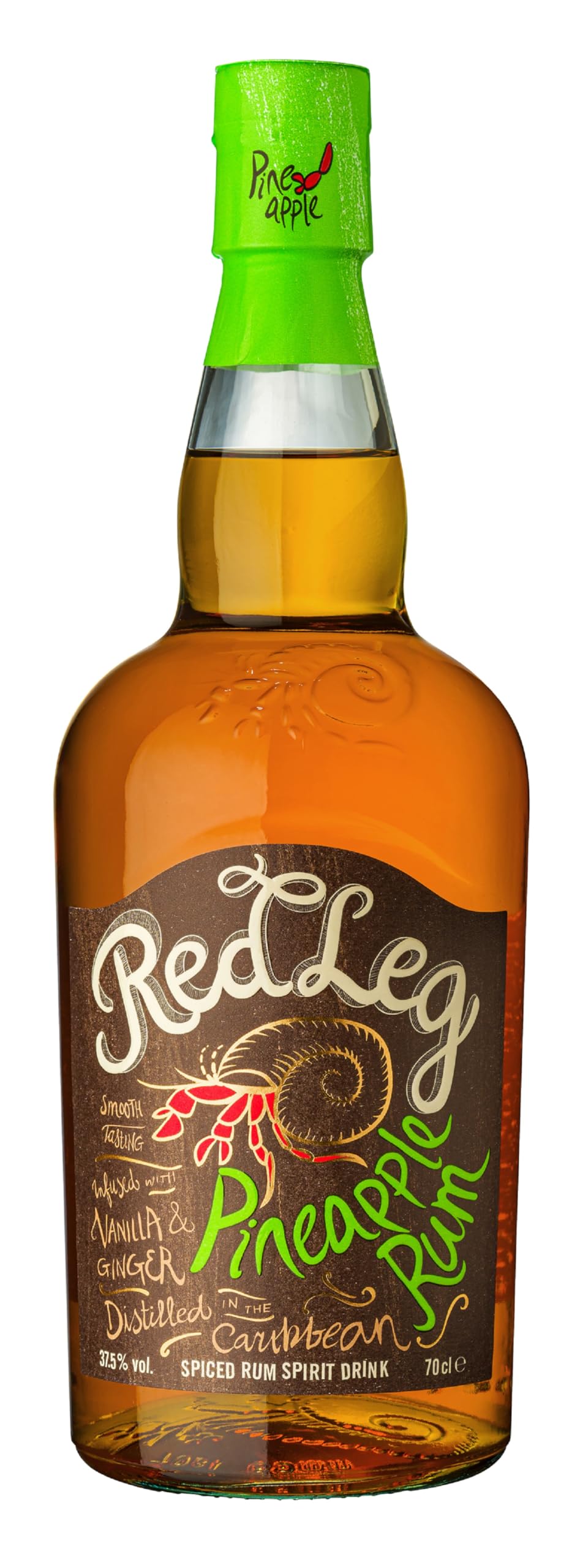 RedLeg Pineapple Rum - Premium Caribbean rum infused with pineapple, 70cl (Packaging May Vary)