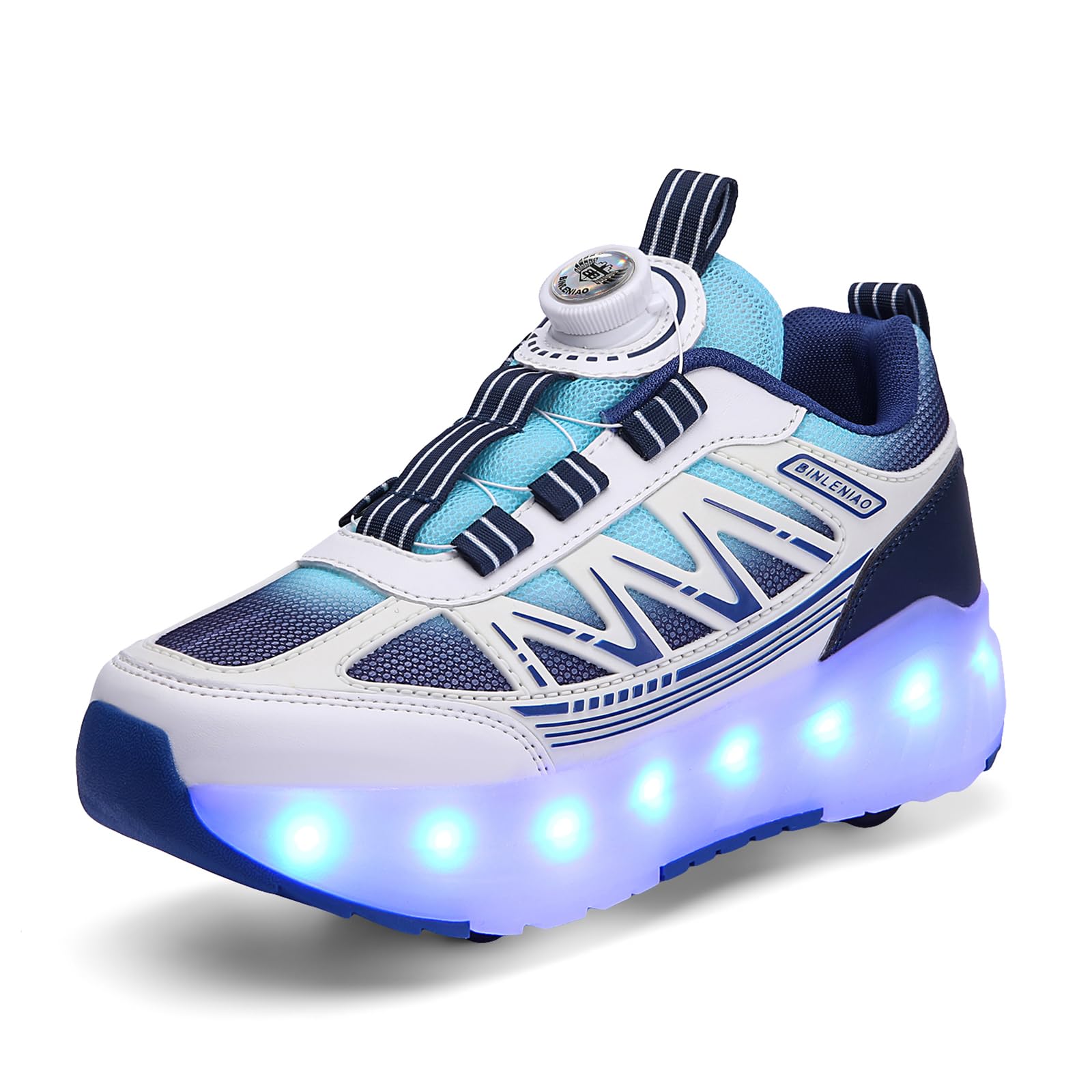 Schuhe mit Rollen für Kinder Jungen und Mädchen, 2-in-1 Sneakers mit abnehmbaren Rädern, Sportschuhe für Ostern und Geburtstag