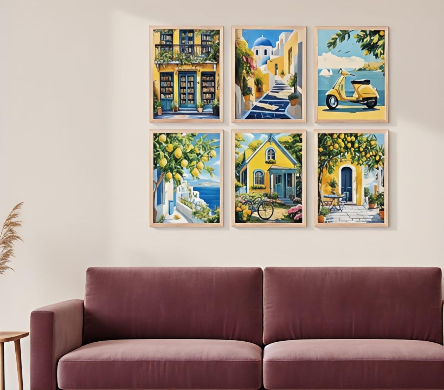 European Cityscape Wall Art - 6 Vintage Cafe Paintings -12