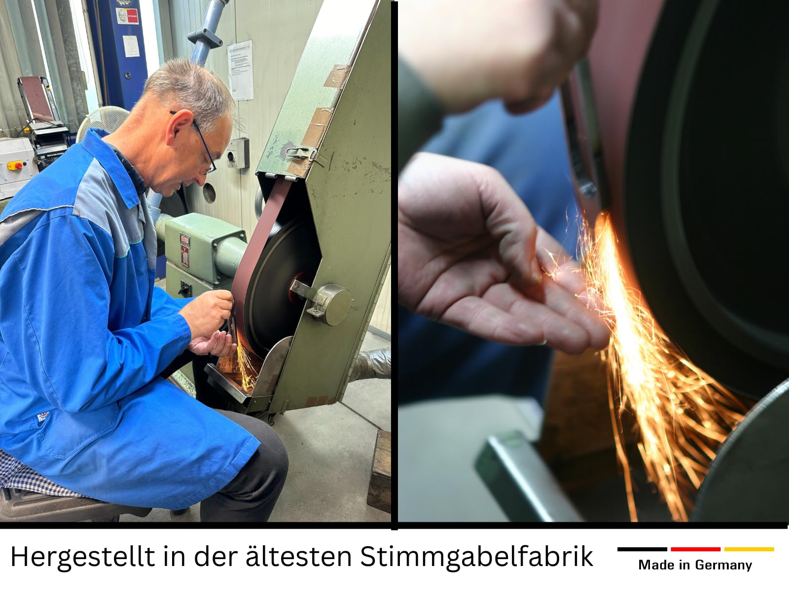Stimmgabel Sonne, Stimmgabel im Sonnenton, mit ergonomischen Kork Griff, Frequenz von 126,22 Hz für Klangtherapie und Meditation, Made in Germany