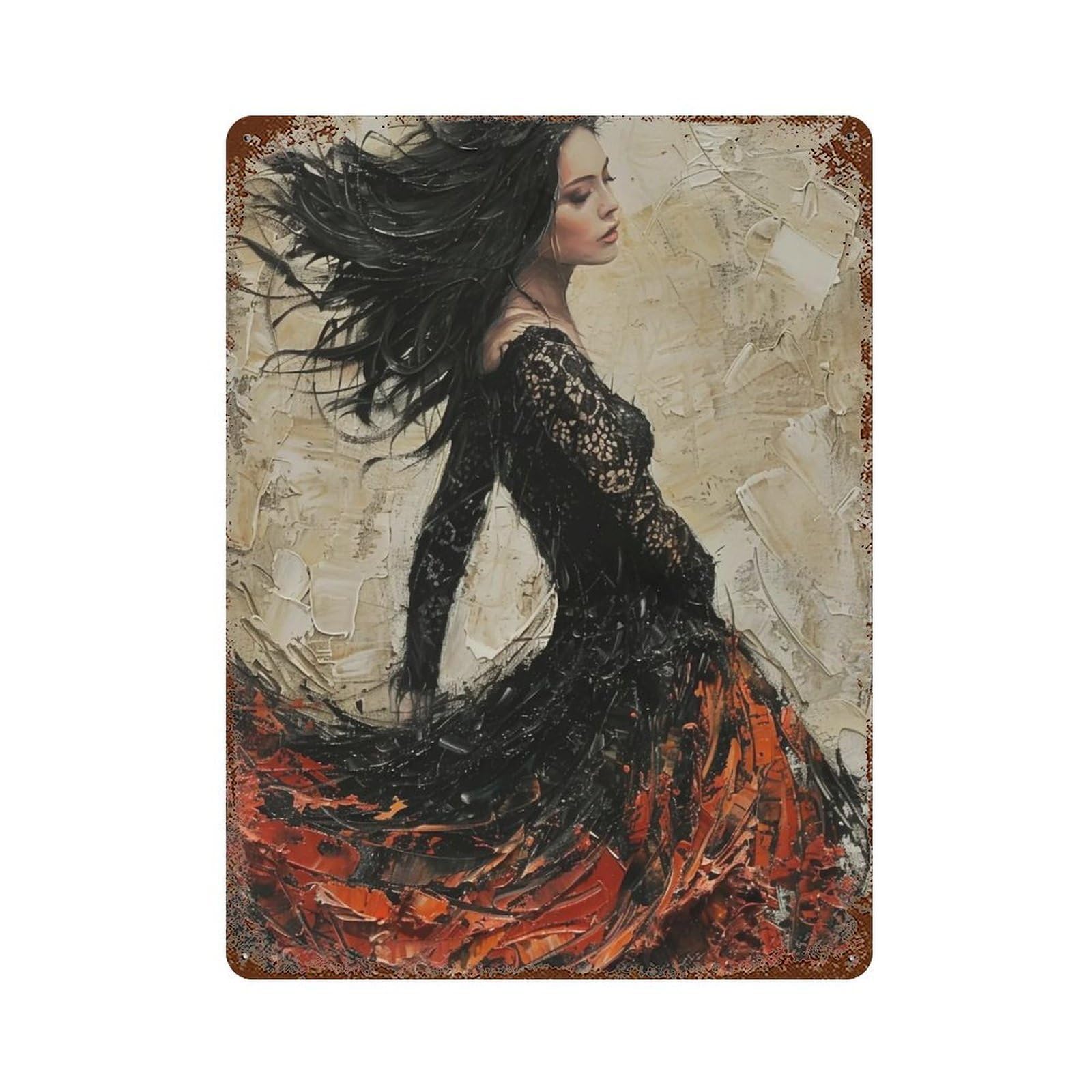 HDURYEYRYY Scarlet Dance Whirl 04 Wall Retro Iron Vintage Art Metal Tin Sign Poster Modern Home Cofffee Club Art Bar Shop Decor 40x30cm