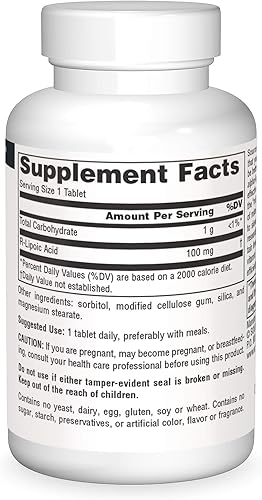 Miniatura 3 de Source Naturals Ácido R-lipoico 100 mg, 30 tabletas