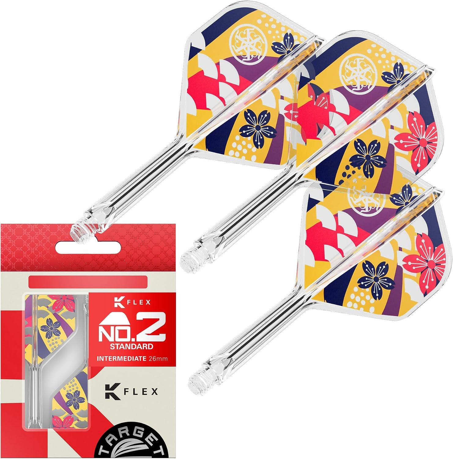 Target Japan Prime Series Zenith K-Flex Shafty No.2/No.6 Rzutki | 3er Pack All-in-One Flights, Limited Edition Akcesoria | Short/Intermediate/Medium
