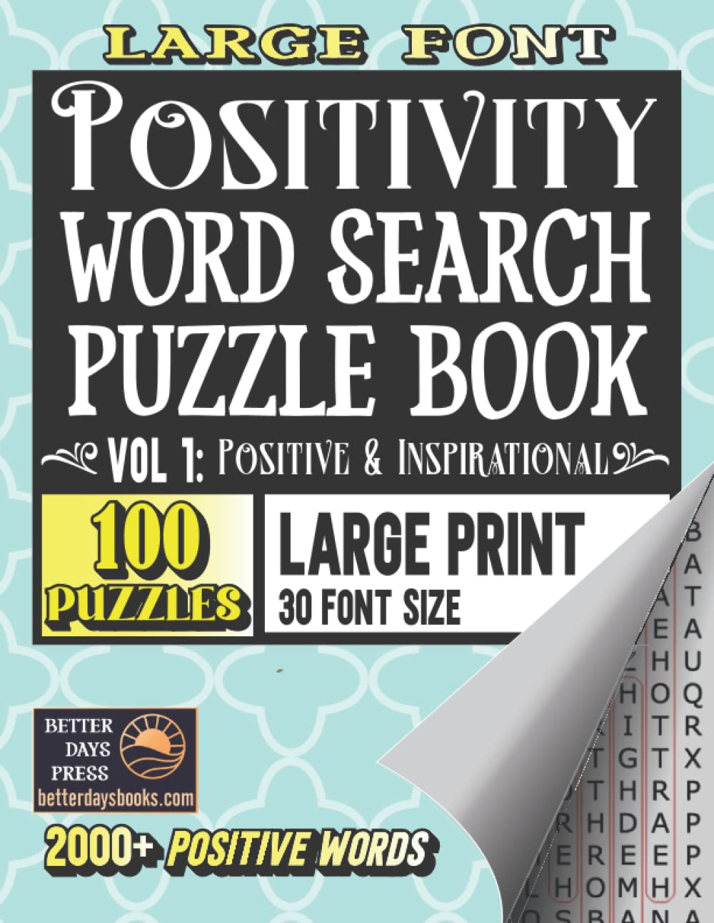 Large Font Word Search Puzzle Book: Destress Relax with Variety of Uplifting 100 Jumbo Big Print Inspirational & Positive Words Puzzles for Adults, ... | Jumbo Extra Large Print 30 Size Font)