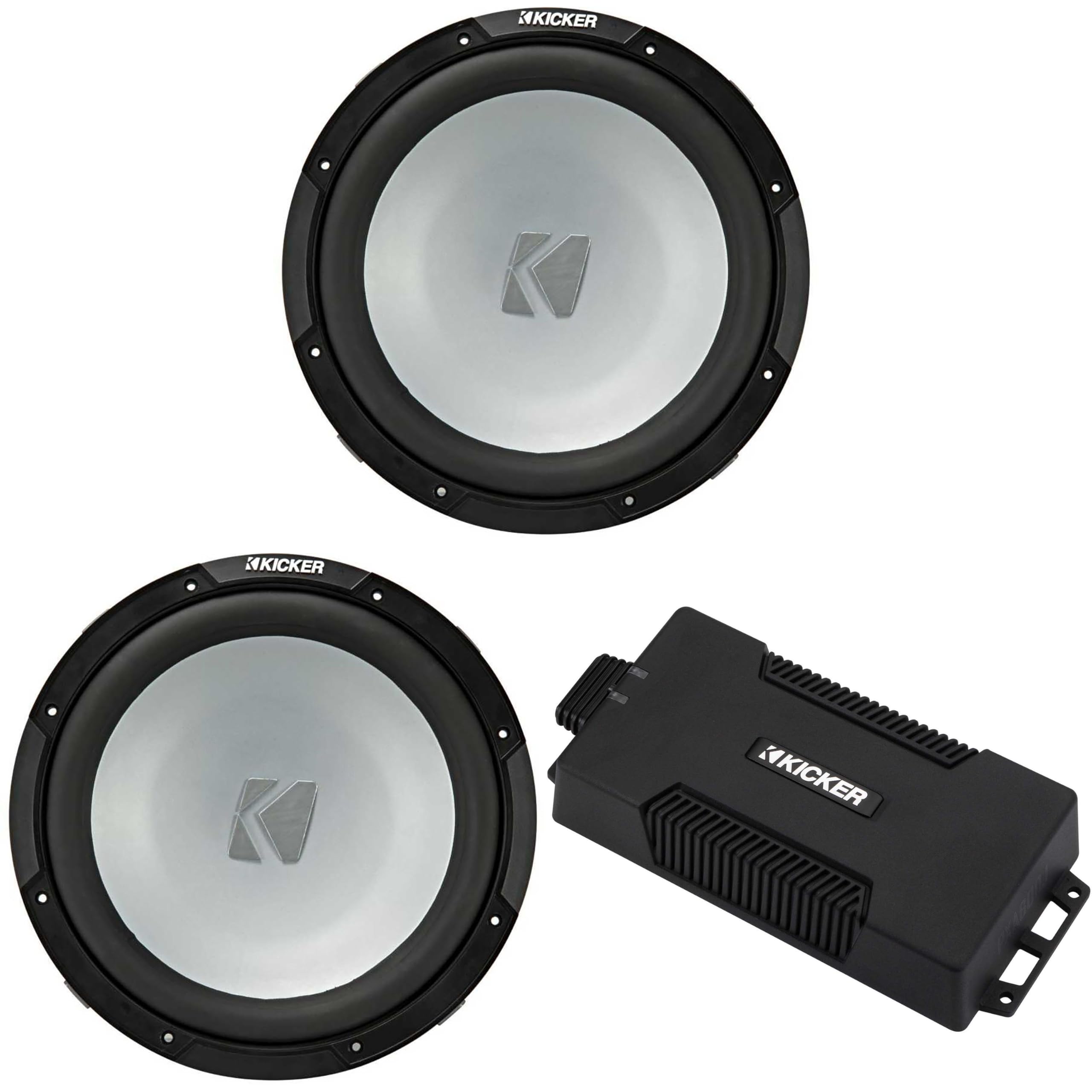 Kicker 48PXA6001 Weatherproof Powersport Mono Amp & (2) 12