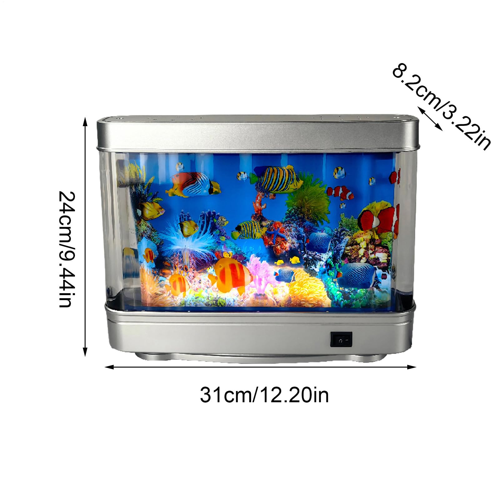 Acuario Artificial Decoración de Mesa para el Hogar | Lámpara de Acuario con Peces Tropicales para Oficina Hogar Restaurante Hotel Sala de Estar Zona de Espera Mesa Centro