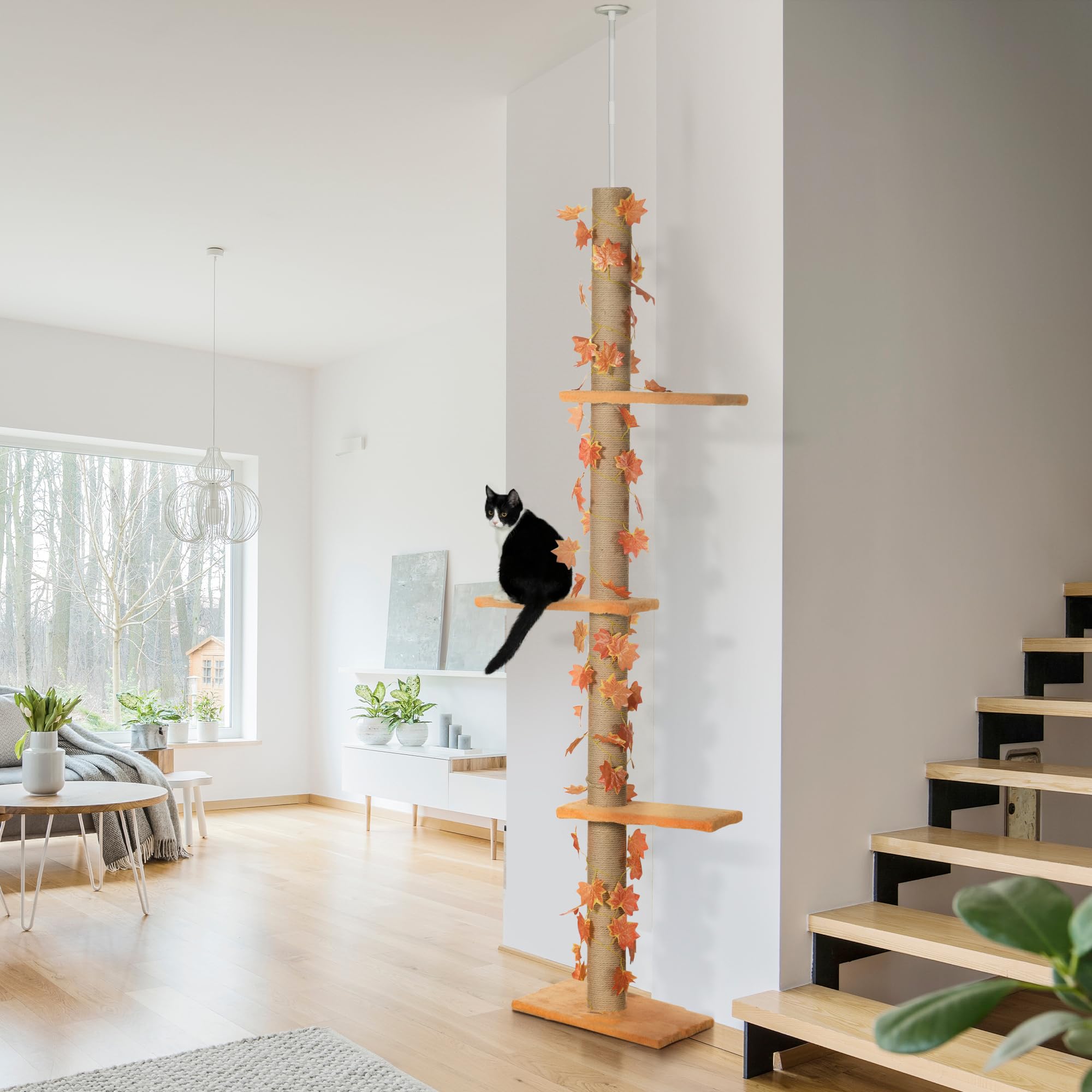 Pawhut Floor to Ceiling Cat Tree, 80