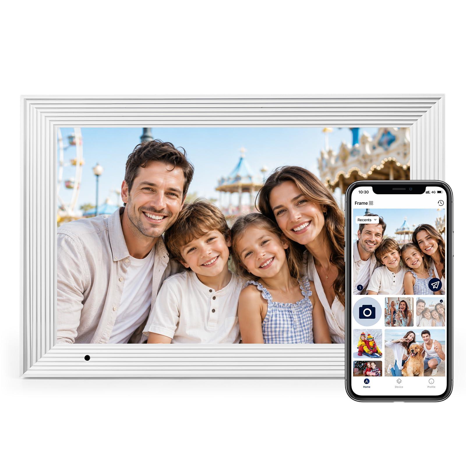 AEEZO 10.1 inch WiFi Digital Picture Frame in White