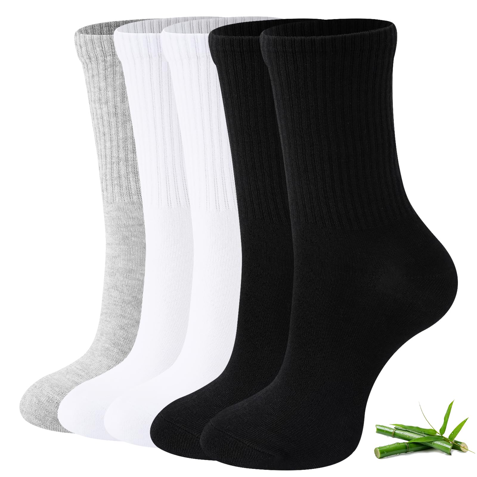 BambooHop Tennissocken Damen, atmungsaktive Bambus Sportsocken, 5/10 Paar | 45 % Bambusviskose, 45 % Baumwolle, Frotteesohle, geruchshemmend; Laufsocken, Wandersocken, Geschenk für Damen, 35-38/39-42