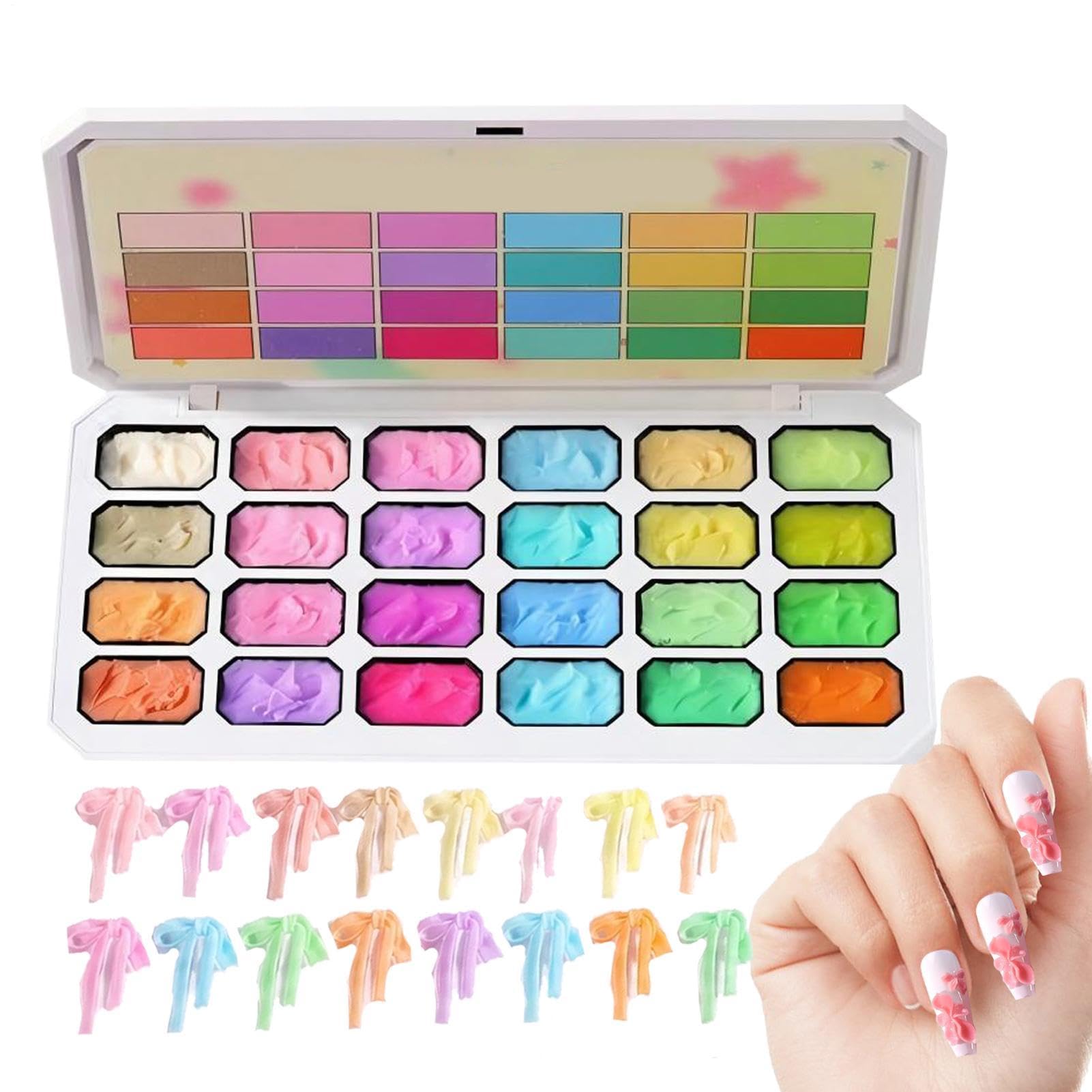 Paleta de pintura de gel moldeado para uñas, 24 colores