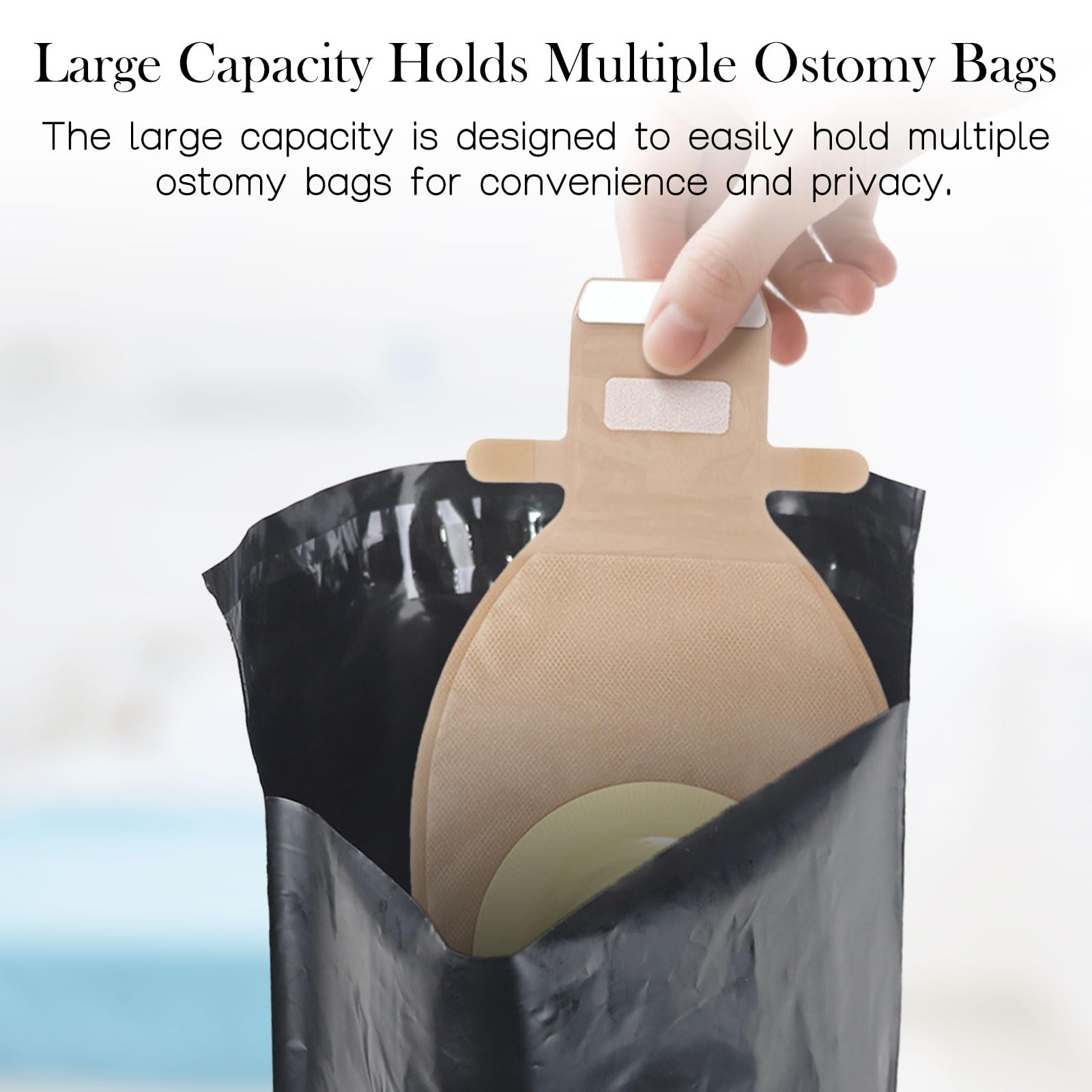 Bolsas de eliminación de ostomía, suministros de colostomía, alto sellado que evita olores y fugas, diseño antimiradas para residuos de colostomía, pañales, almohadillas para incontinencia, 7.87 x