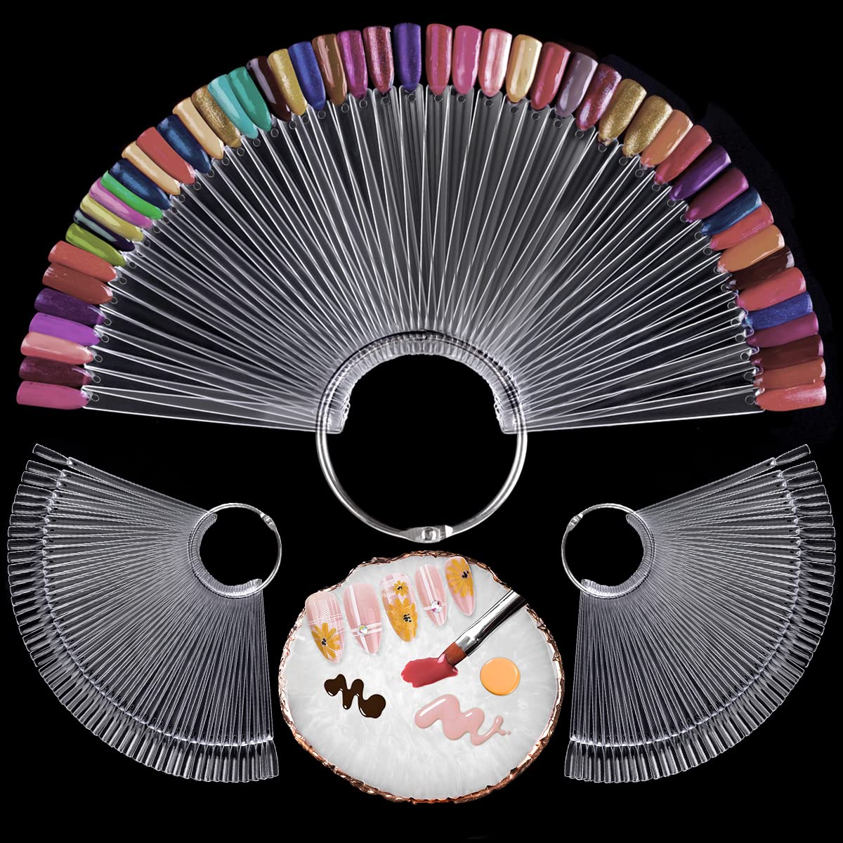 Buy Monja 150 Pcs Nail Swatch Sticks With Ring, Nail Color Swatches