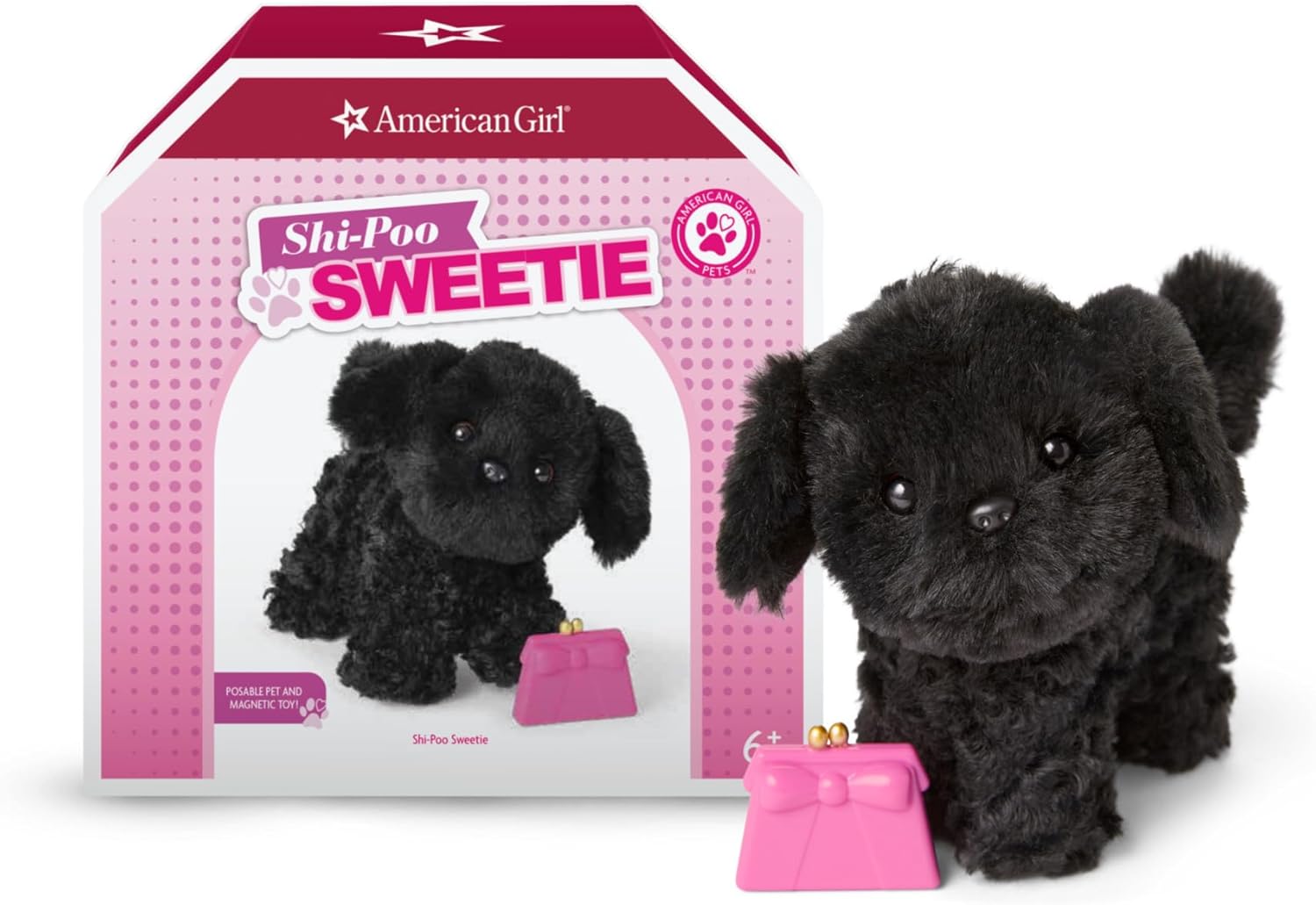 American Girl Truly Me 18-inch Doll Pet Shi-Poo Sweetie Black Dog plus Chew Toy Pet Accessory, For Ages 6+
