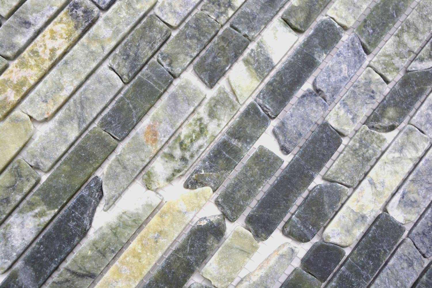 Azulejos de mosaico de piedra natural, mármol verde mate, para pared, suelo, cocina, baño, ducha, placa de mosaico.