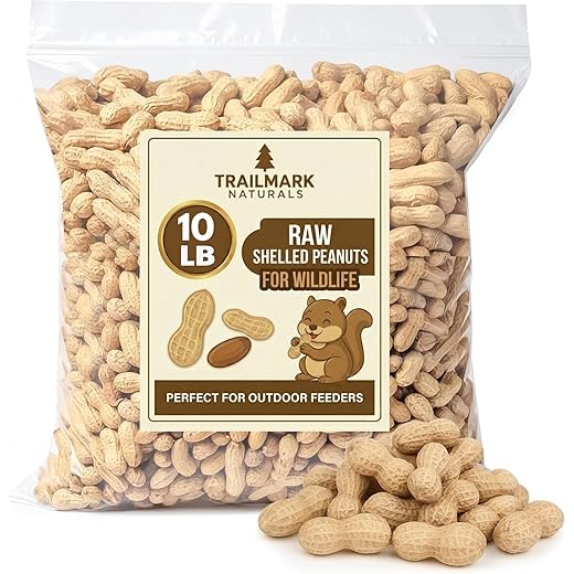 10 LB - Raw Peanuts For Squirrels, Raw In Shell Peanuts For Birds and Wildlife- Squirrel Food, Wild Bird Seed - Grown in The USA