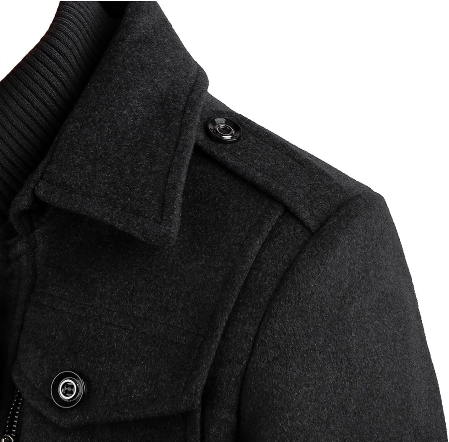 APTRO Men's Pea Coat Wool Jacket Windbreaker Single Breasted Winter Coat - Image 5