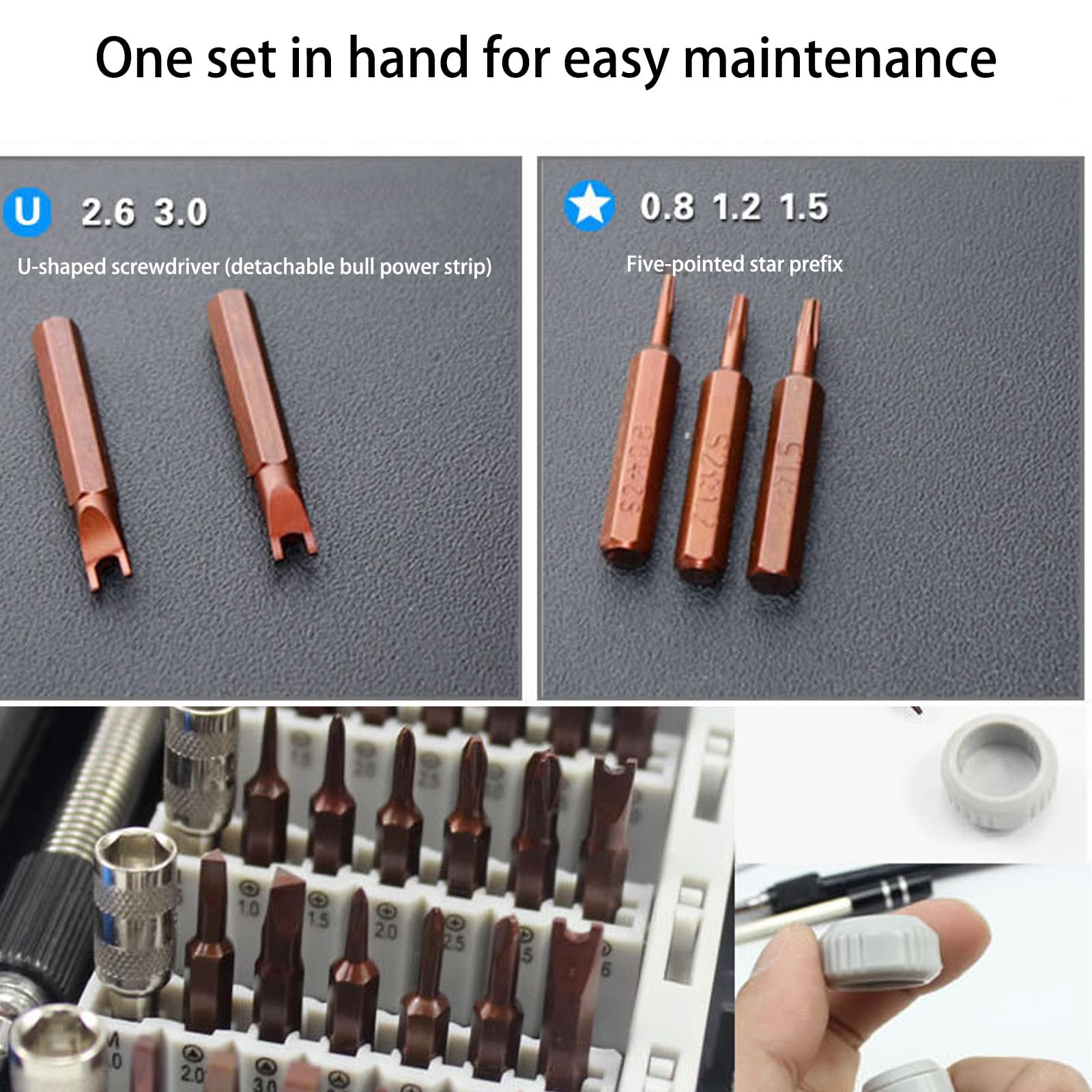 Set di cacciaviti in acciaio aggiornato con punta precisa per riparazione di smartphone e computer portatili con impugnatura comoda e kit di cacciaviti in acciaio