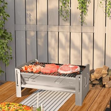 Haegs Folding Barbecue, Stainless Steel, BBQ Charcoal Barbecue, Grille, Portable portable Practical Barbecue
