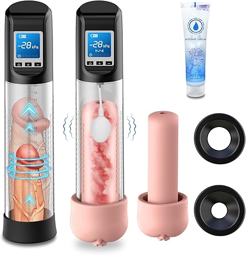 Miniatura 8 de Bomba de vacío eléctrica para pene masculino, bomba de extensión de ampliación de pene con 6 modos de succión, bomba de pene erecciones más grandes