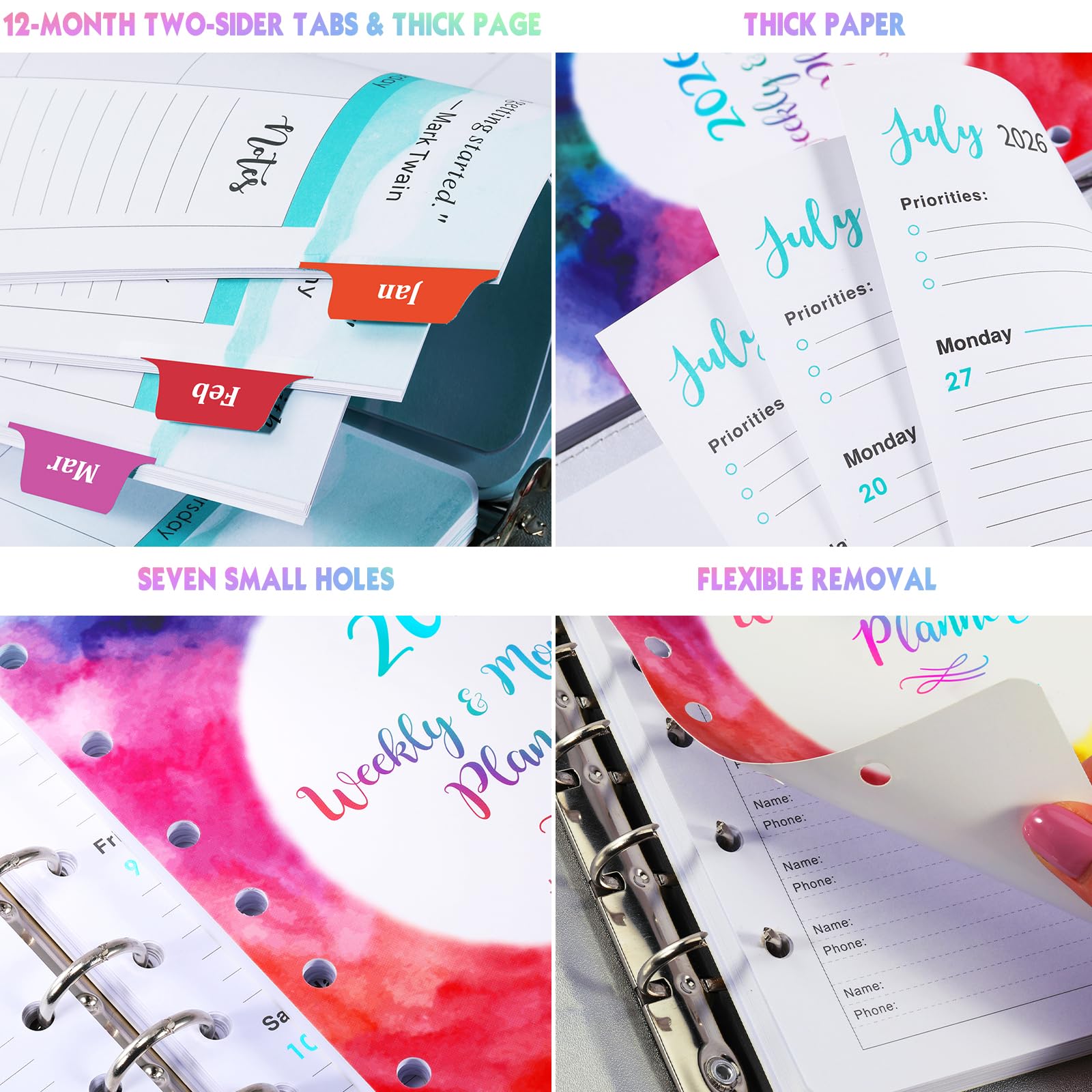 Amazon.co.jp: 2026年版プランナーリフィル - 7穴パンチプランナー