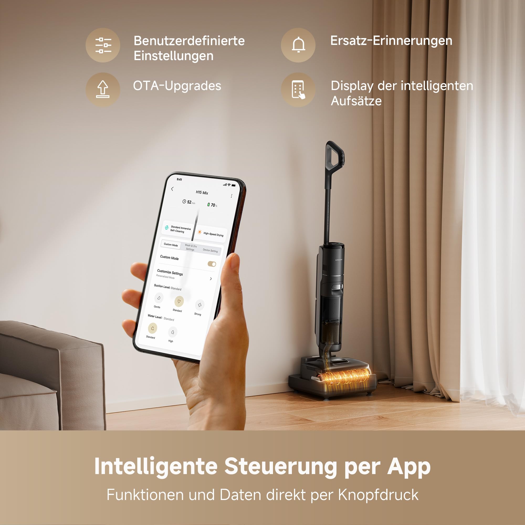 Dreame H15 Mix 7-in-1 Nass- und Trockensauger, 23.000 Pa Saugkraft, KI-Roboterarm, Kantenreinigung