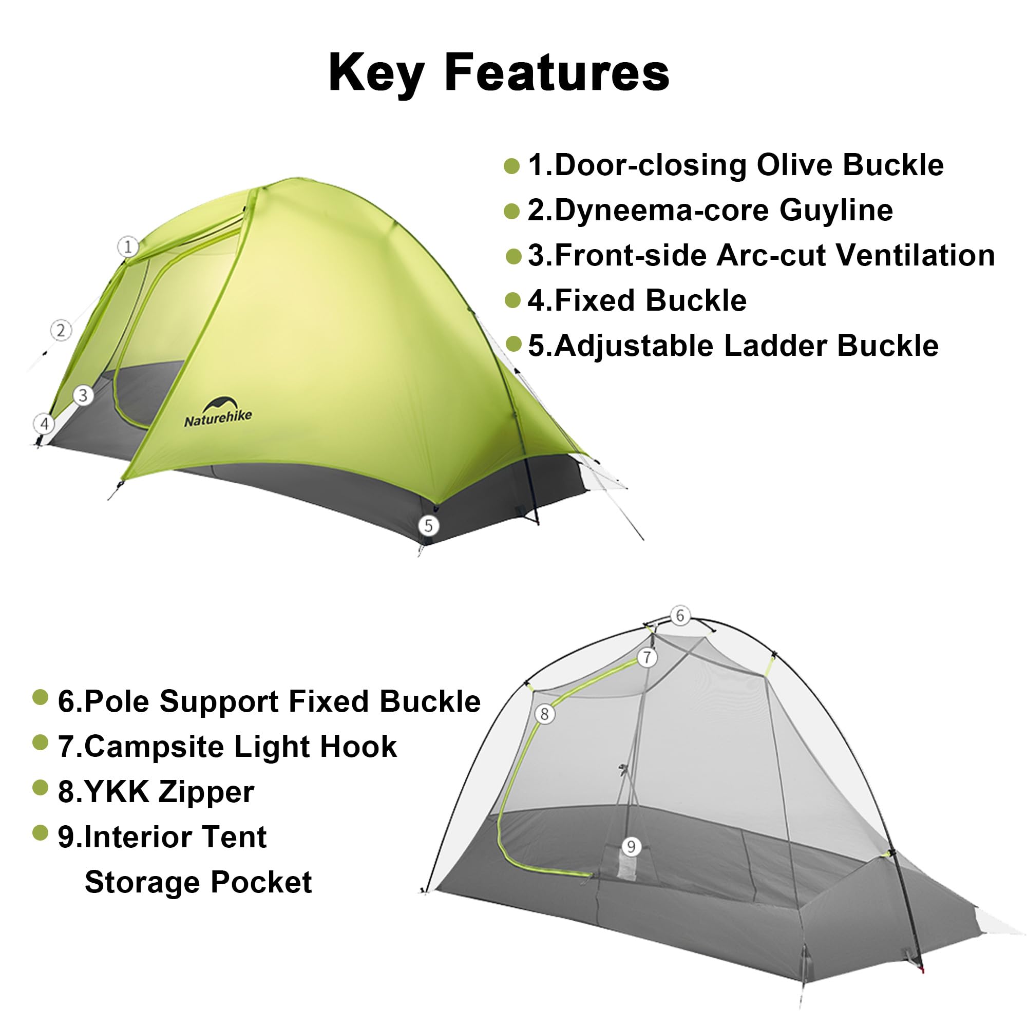 Naturehike ultralekki namiot 780/960 g, wodoszczelny namiot kempingowy PU1500+, 3-sezonowy namiot turystyczny dla 1/2 osoby, na szybkie wędrówki, wycieczki rowerowe i wycieczki motocyklowe