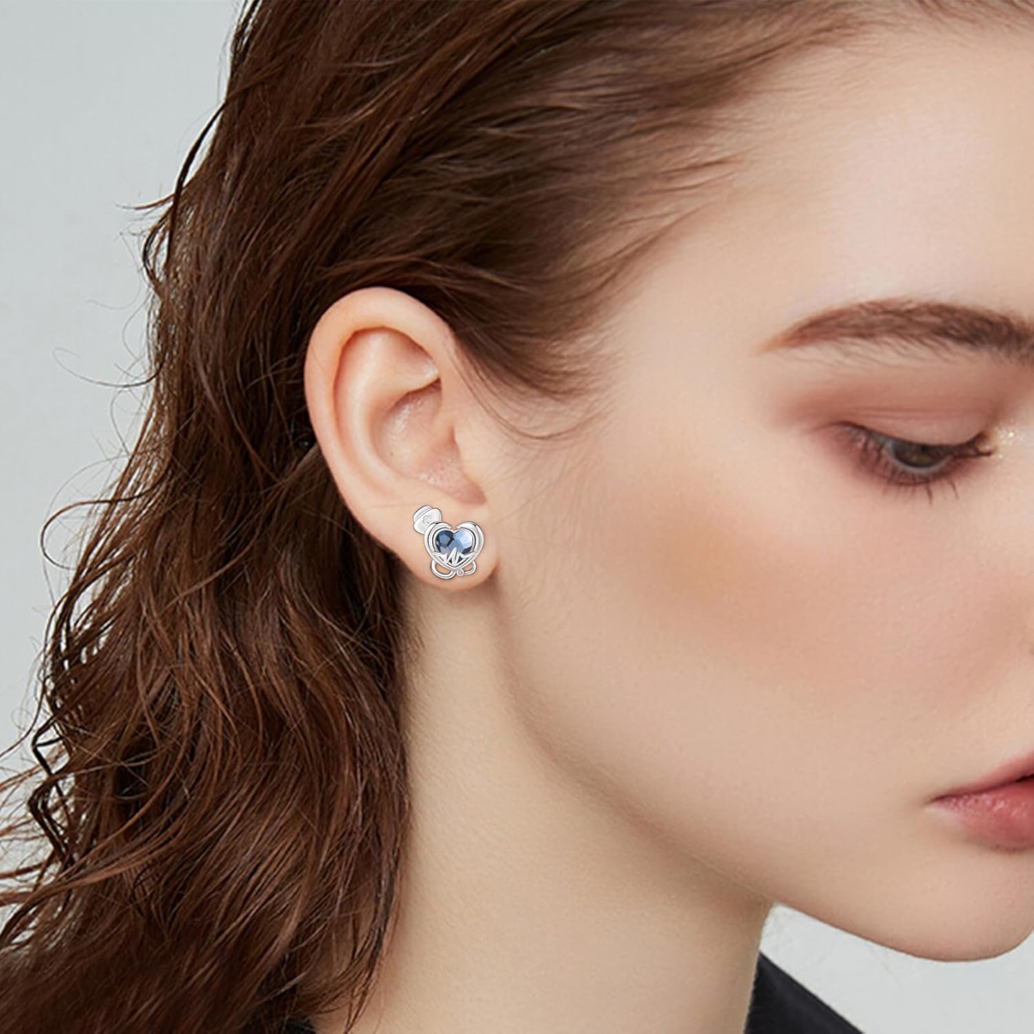 Nurse Earrings Sterling Silver Stethoscope Stud for Doctor RN Medical Student - Image 4