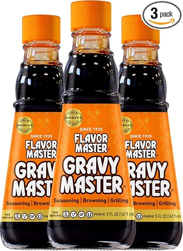 Gravy Master: Grilling, Seasoning and Browning Sauce - Ready to Use - 3 Bottles - Vegetarian, No Gluten - Kosher, Pareve - Grill, Glaze, Braise, Steak Crust - Made in the USA Since 1935