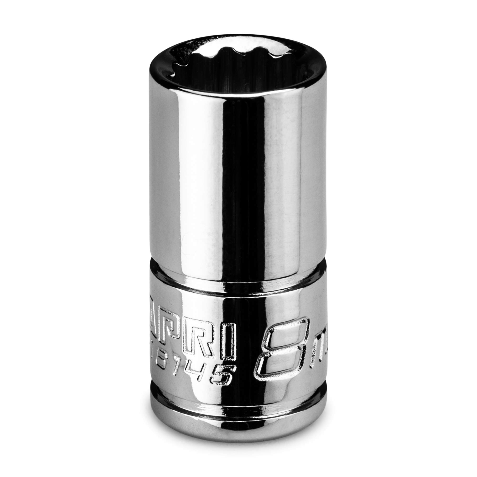 Capri Tools 8 mm Shallow Socket, 1/4 in. Drive, 12-Point, Metric