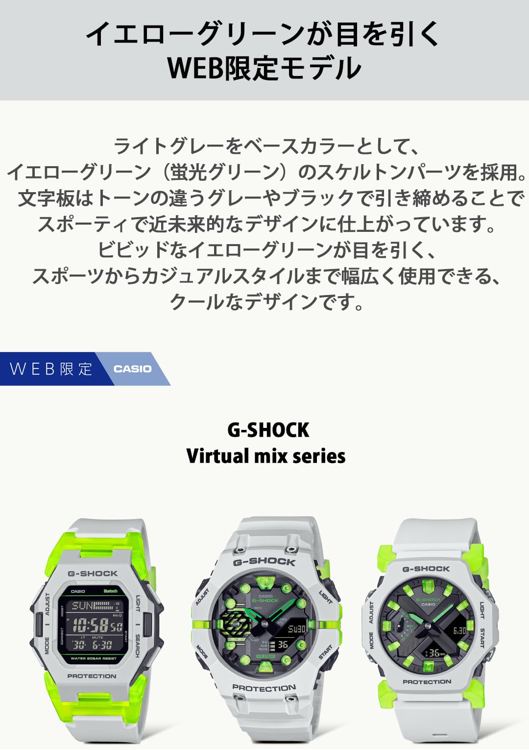 Casio G Shock GA 2300MW 8AJF Virtual Mix Grey Yellow Green Compact
