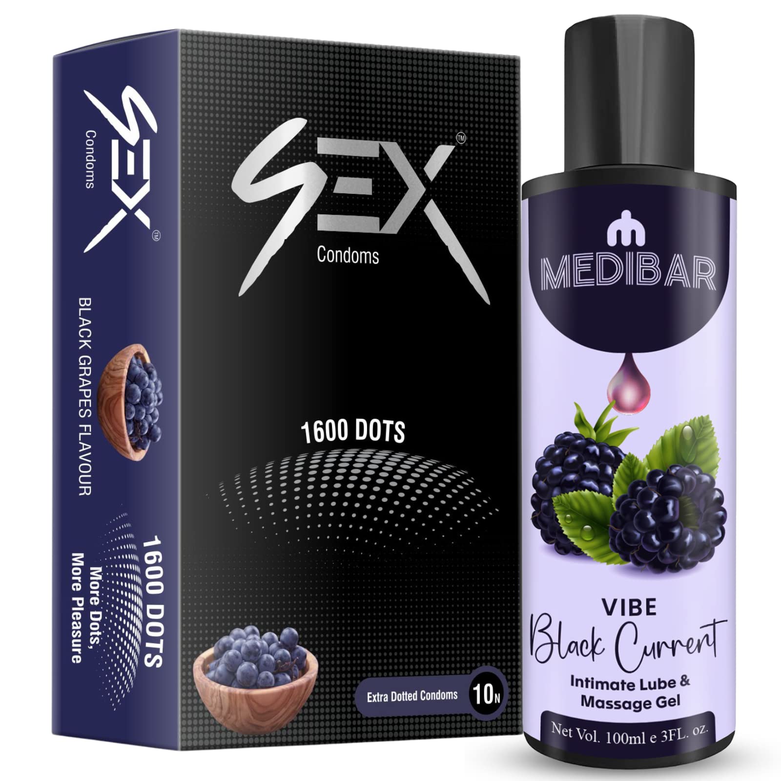 SEX Condoms For men -10 Count + Lube Black Current Flaoured lubricant Gel For Men & Women-100ml | Water based lube | Suitable for Use with Toys-image-38