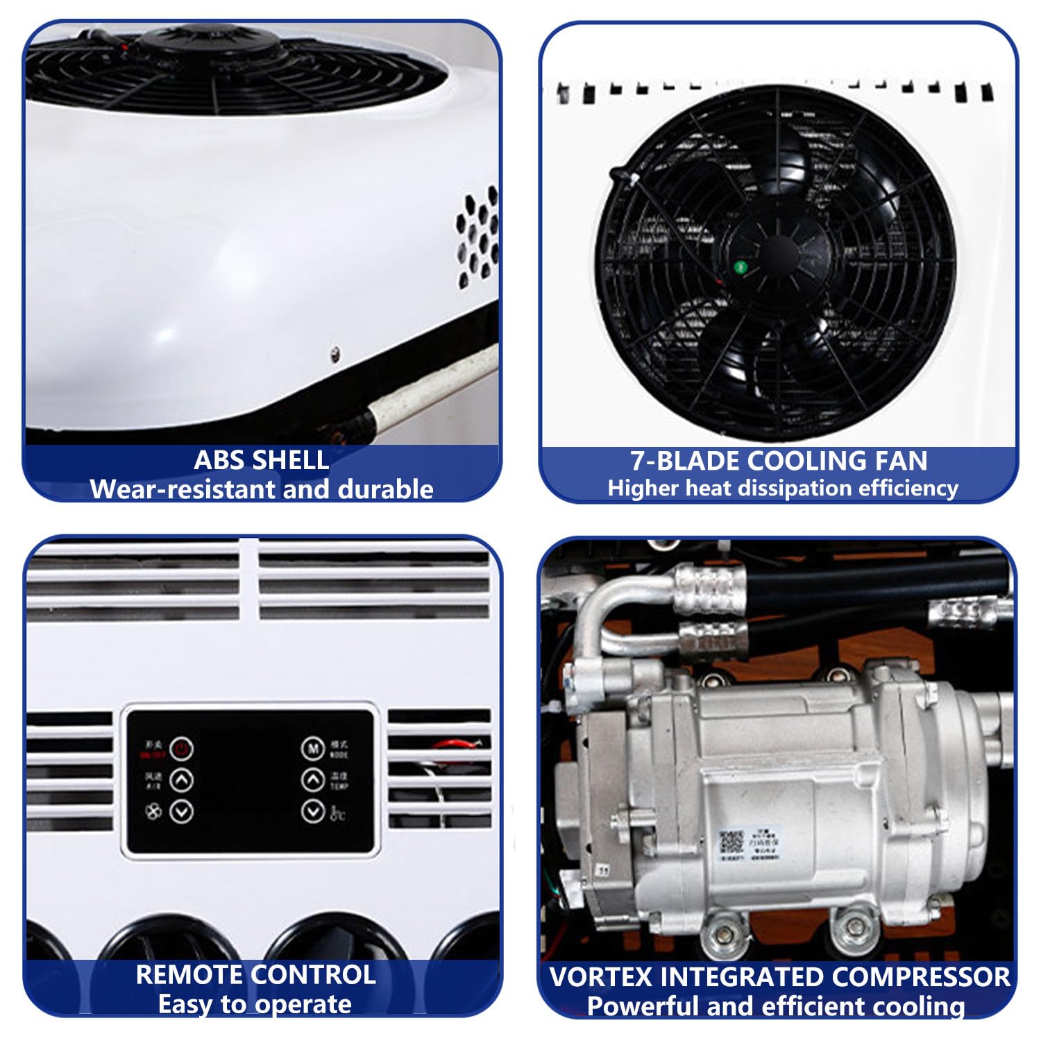 Aire acondicionado universal de techo para camionetas y autocaravanas, 12V,24V,48V,control remoto, refrigeración y calefacción eficientes. aire acondicionado camper camion y excavadoras,White24V