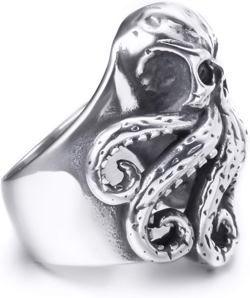 Stainless Steel Octopus Ring for Men Tentacles Retro Gothic Punk Style Jewelry Silver Black Vintage Rings,Size 8-13 - Image 4
