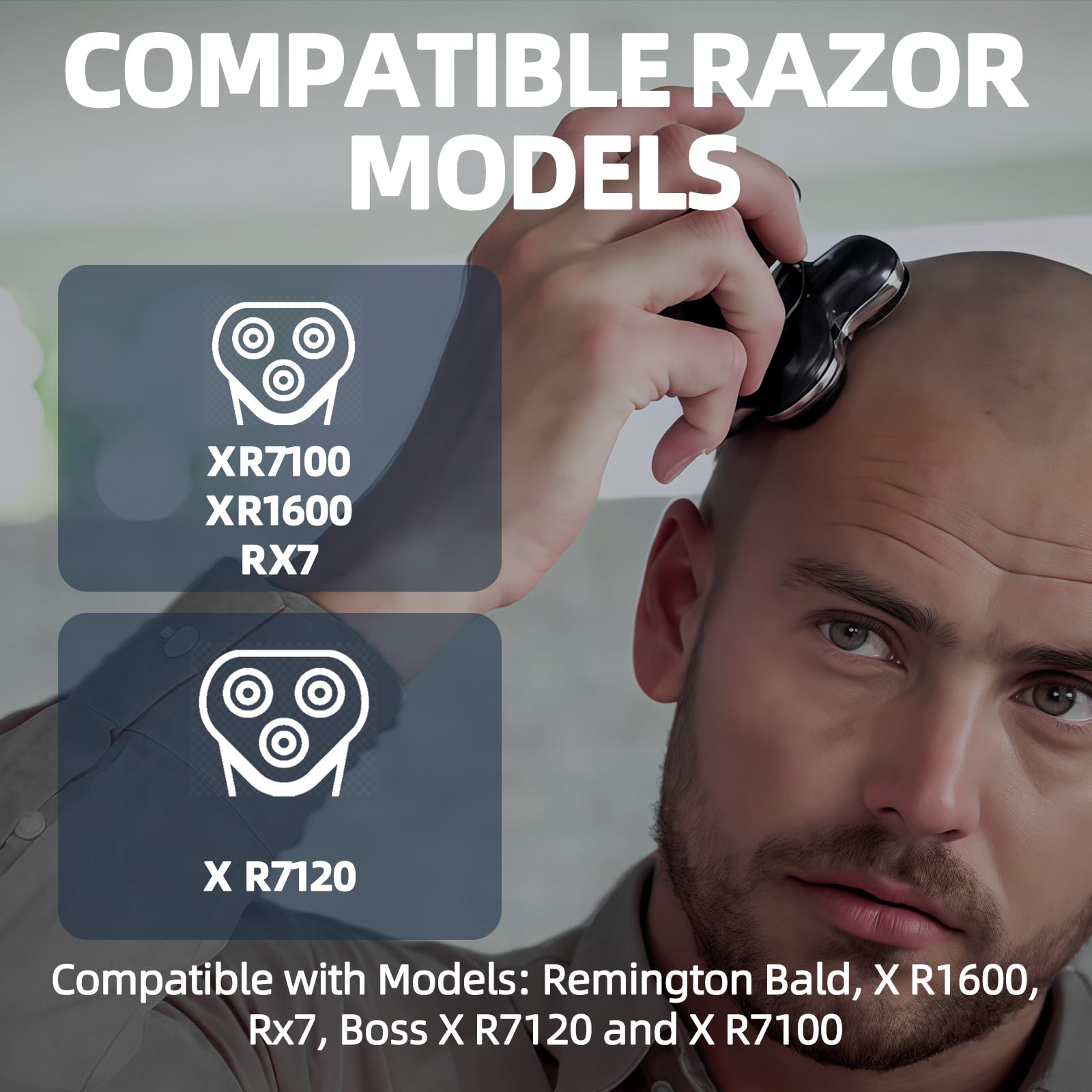 Wymienne głowice do golenia, pasują do golarek Remington Bald i X R1600/Rx7/Boss X R7120/X R7100, 2 sztuki